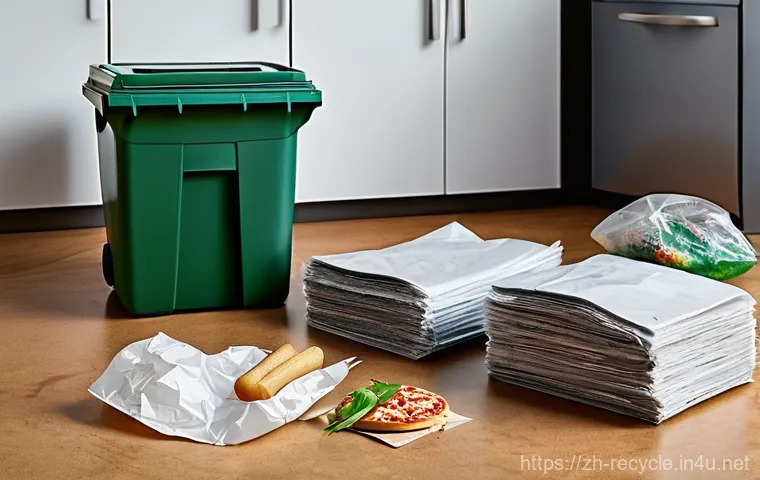 재활용 가능한 소재와 불가능한 소재 - **Prompt 1: Correct Recycling Habits in a Bright Home**
    A brightly lit, modern kitchen or utilit...