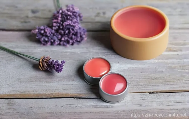 다 쓴 립스틱 활용법 - **"Old Lipstick as Natural Makeup Enhancement"**
    A close-up, soft-focus portrait of a young East...